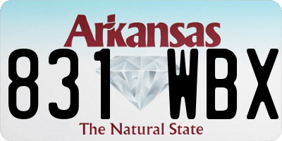 AR license plate 831WBX