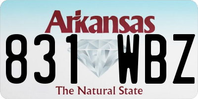 AR license plate 831WBZ
