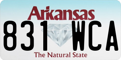 AR license plate 831WCA