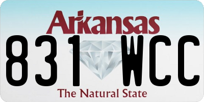 AR license plate 831WCC