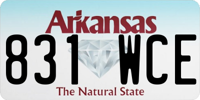 AR license plate 831WCE