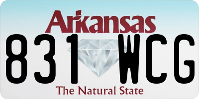 AR license plate 831WCG