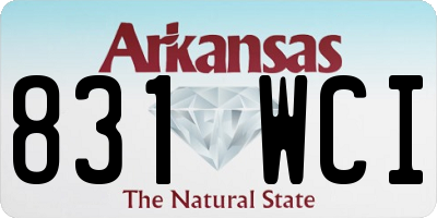 AR license plate 831WCI
