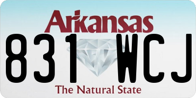AR license plate 831WCJ