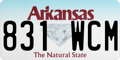 AR license plate 831WCM