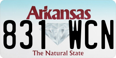 AR license plate 831WCN