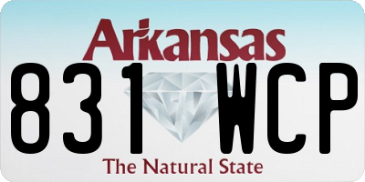 AR license plate 831WCP