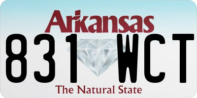 AR license plate 831WCT