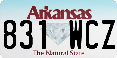 AR license plate 831WCZ