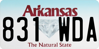 AR license plate 831WDA