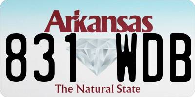 AR license plate 831WDB