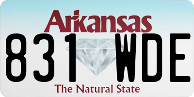 AR license plate 831WDE