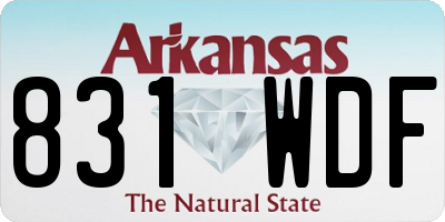 AR license plate 831WDF