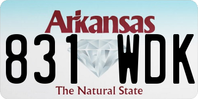 AR license plate 831WDK