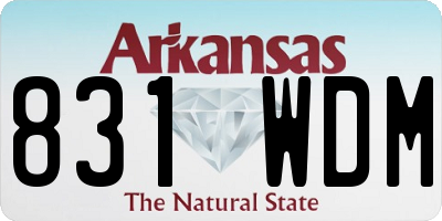 AR license plate 831WDM