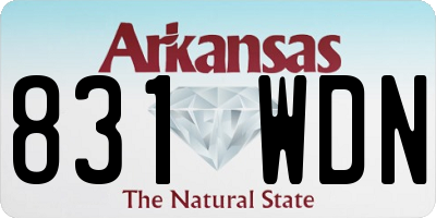 AR license plate 831WDN