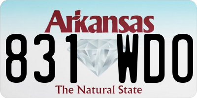 AR license plate 831WDO