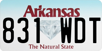 AR license plate 831WDT