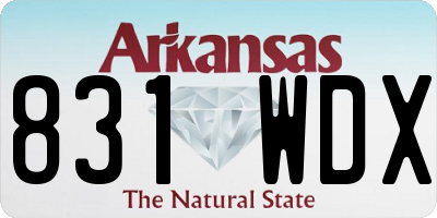 AR license plate 831WDX