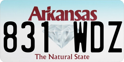 AR license plate 831WDZ