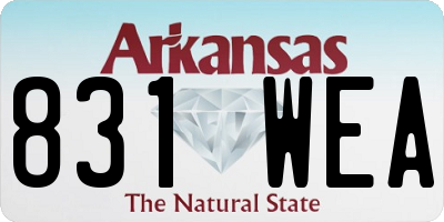 AR license plate 831WEA