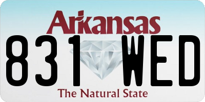 AR license plate 831WED