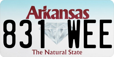 AR license plate 831WEE
