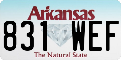 AR license plate 831WEF