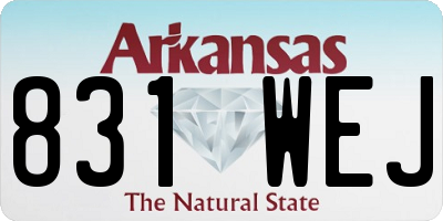 AR license plate 831WEJ