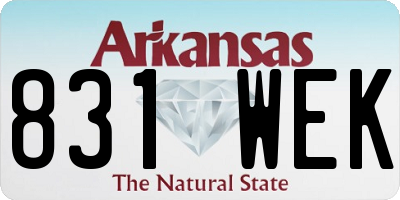 AR license plate 831WEK