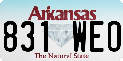 AR license plate 831WEO