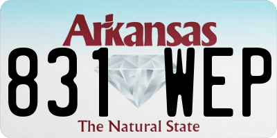 AR license plate 831WEP