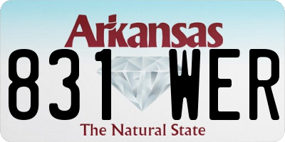 AR license plate 831WER