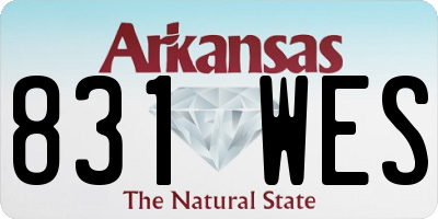 AR license plate 831WES