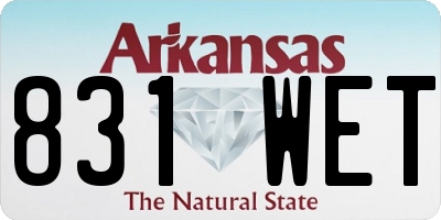 AR license plate 831WET