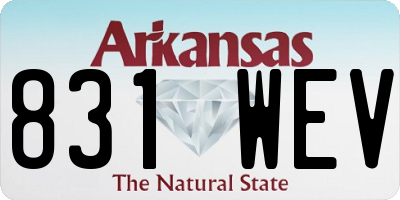 AR license plate 831WEV