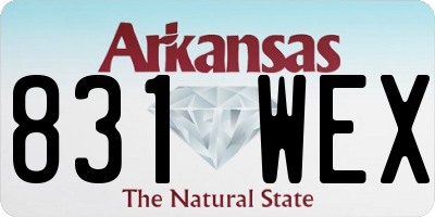 AR license plate 831WEX