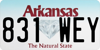 AR license plate 831WEY