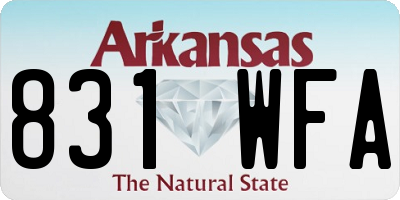 AR license plate 831WFA