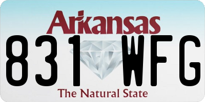 AR license plate 831WFG