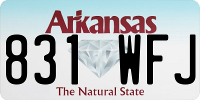 AR license plate 831WFJ