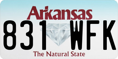 AR license plate 831WFK