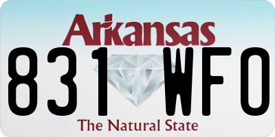 AR license plate 831WFO