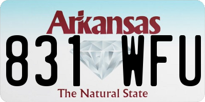 AR license plate 831WFU