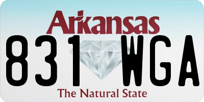 AR license plate 831WGA