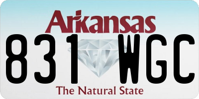 AR license plate 831WGC