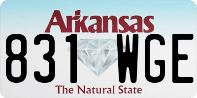 AR license plate 831WGE