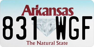 AR license plate 831WGF