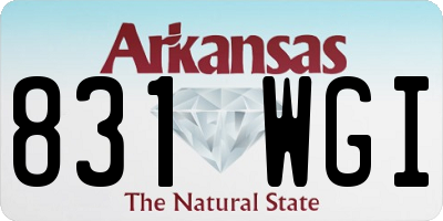 AR license plate 831WGI