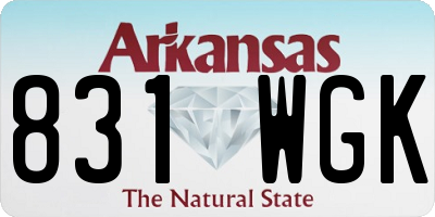AR license plate 831WGK
